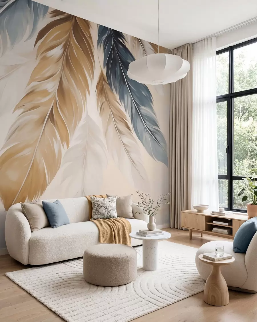 wall murals Апстрактно перје, имитација сликарства w05845