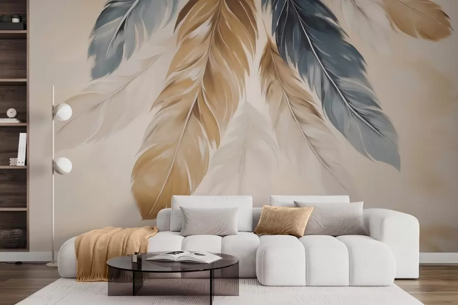 wall murals Апстрактно перје, имитација сликарства w05845