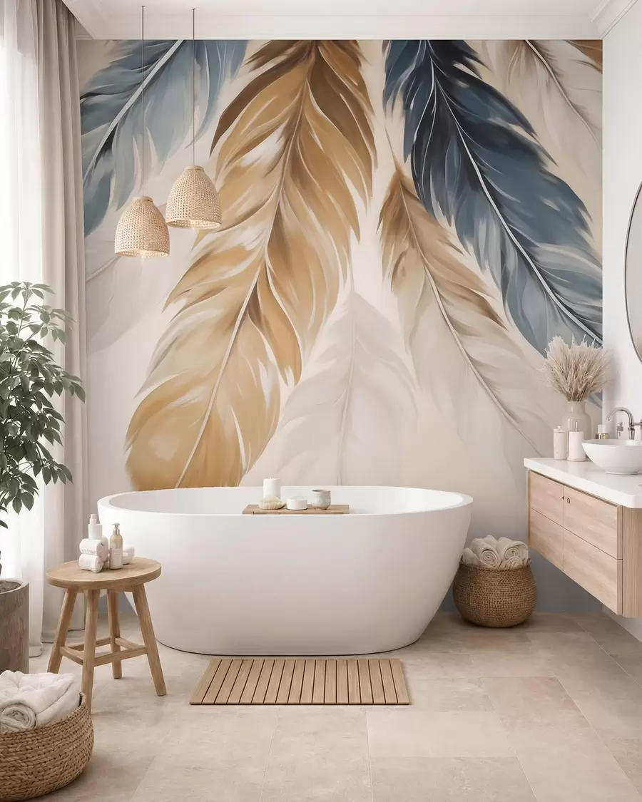 wall murals Апстрактно перје, имитација сликарства w05845