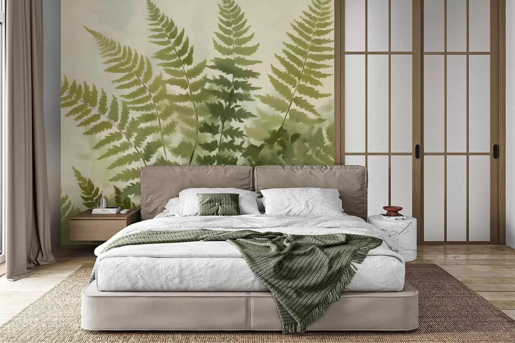 wall murals Апстрактни стилизовани листови папрати, имитација слике w05852