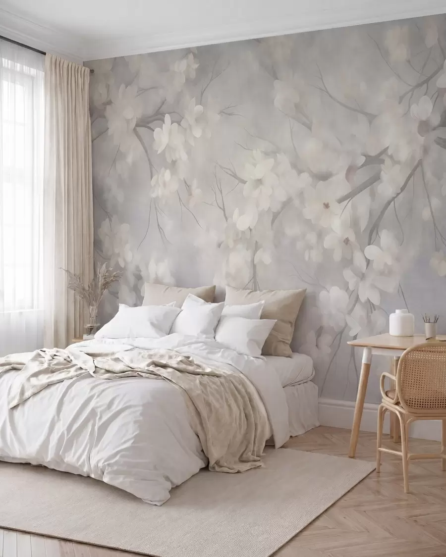 wall murals Trešnjin cvet u magli w10012