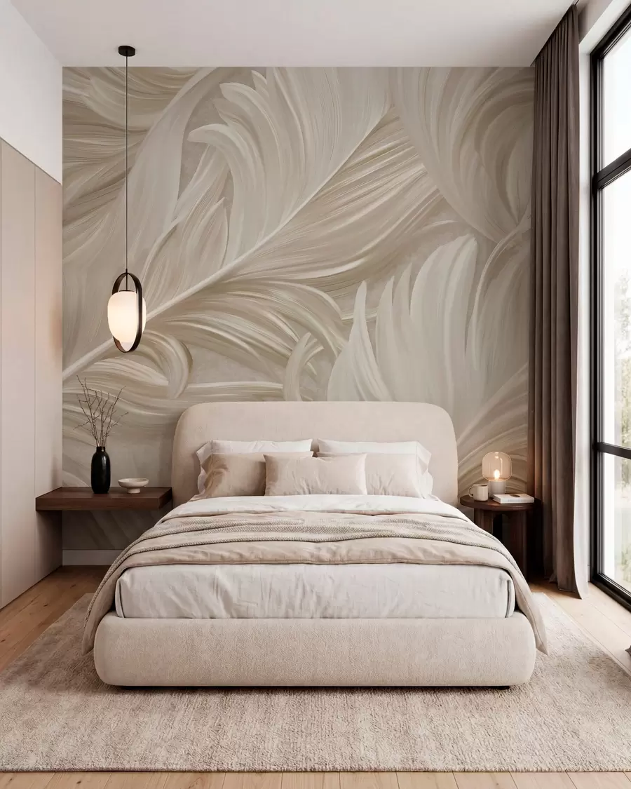 wall murals Perje u boji peska w05757