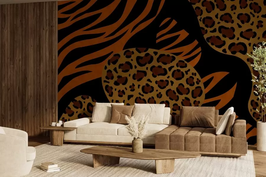 wall murals Узорци леопарда и тигра инспирисани дивљим животињама w05759