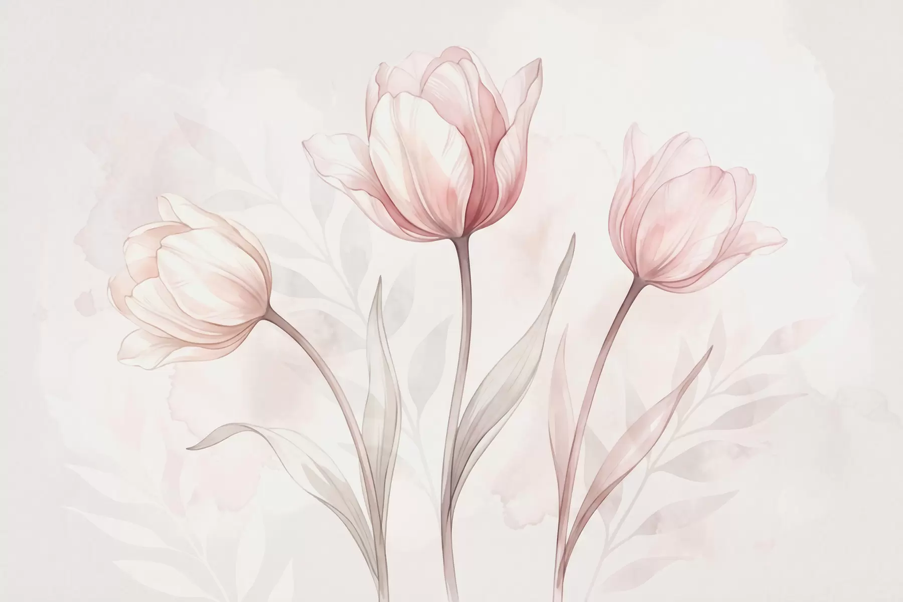 wall murals Нежни тулипани у стилу акварела w10005