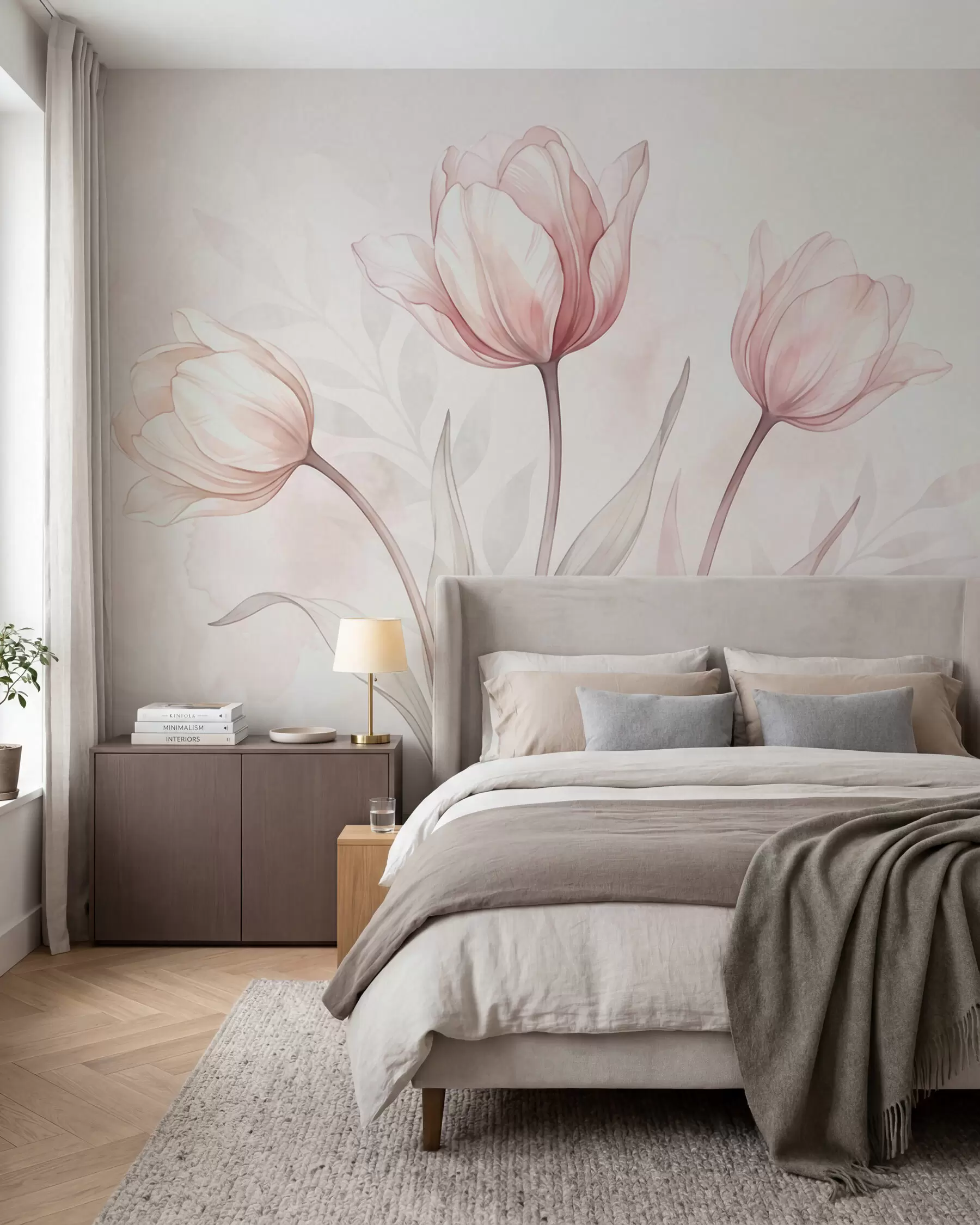 wall murals Нежни тулипани у стилу акварела w10005