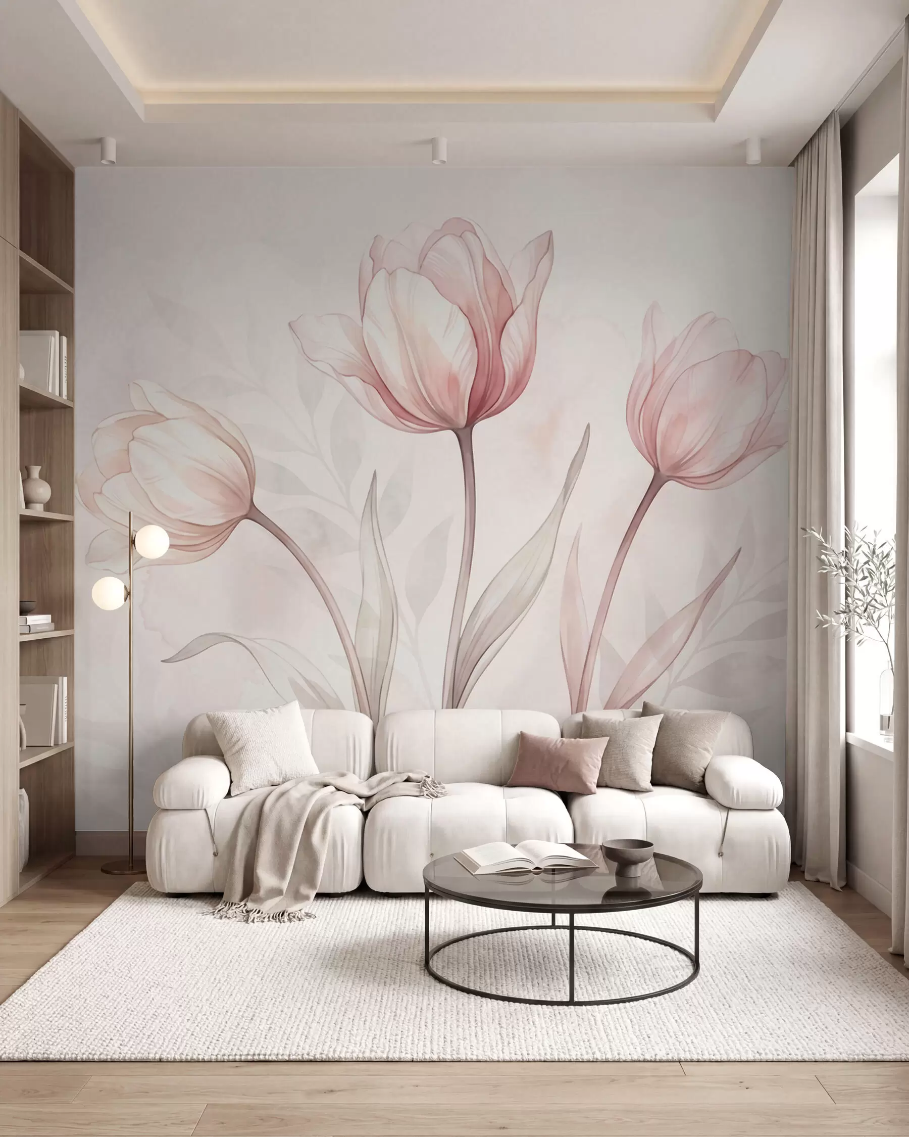 wall murals Нежни тулипани у стилу акварела w10005