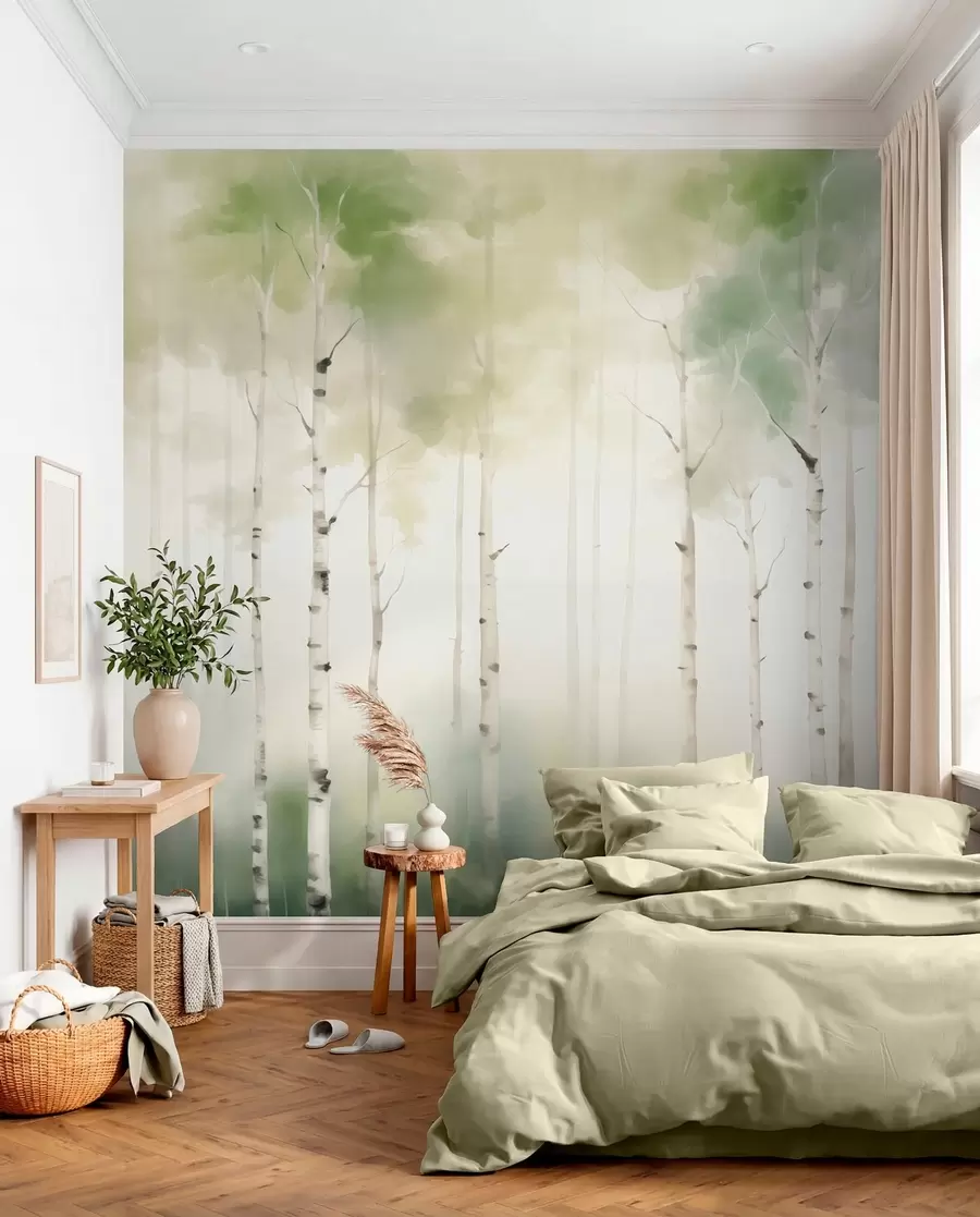 wall murals Дрвеће брезе w05676
