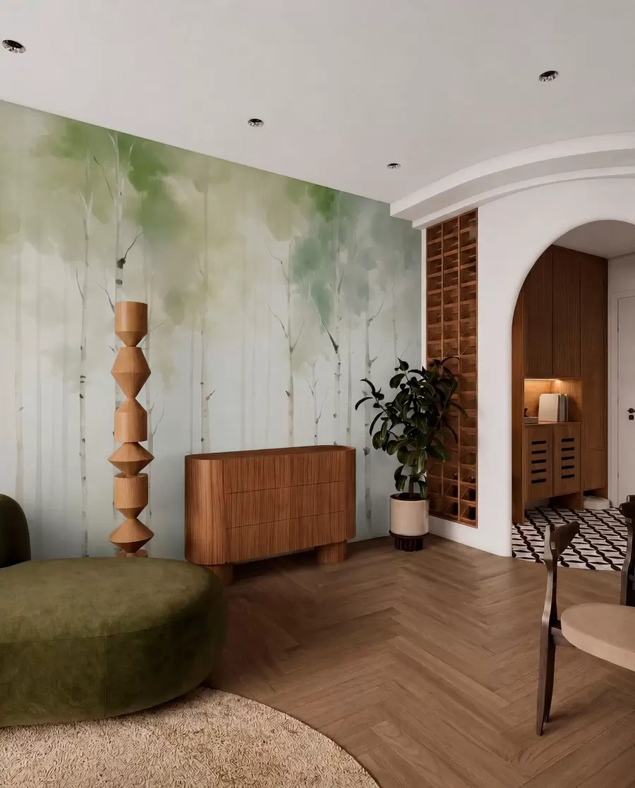wall murals Дрвеће брезе w05676