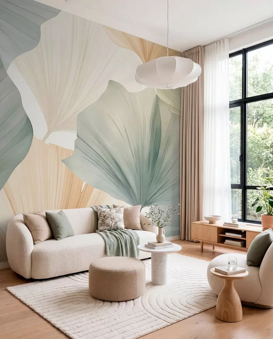 wall murals Округли лист гинка w05772