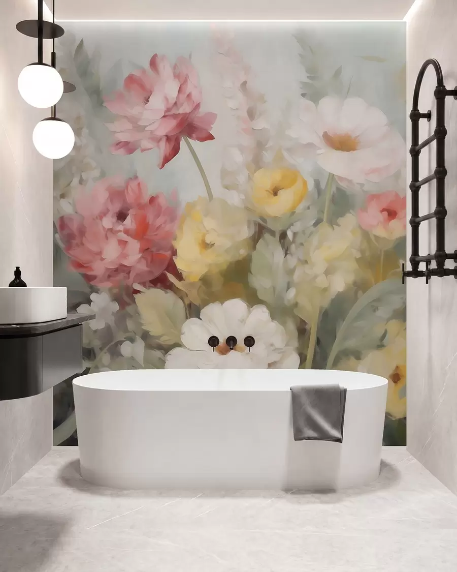 wall murals Oslikani cvetni vrt w05877