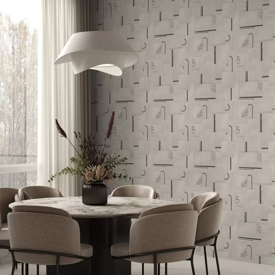 wall murals Апстрактна композиција са правоугаоницима и гранама a01254