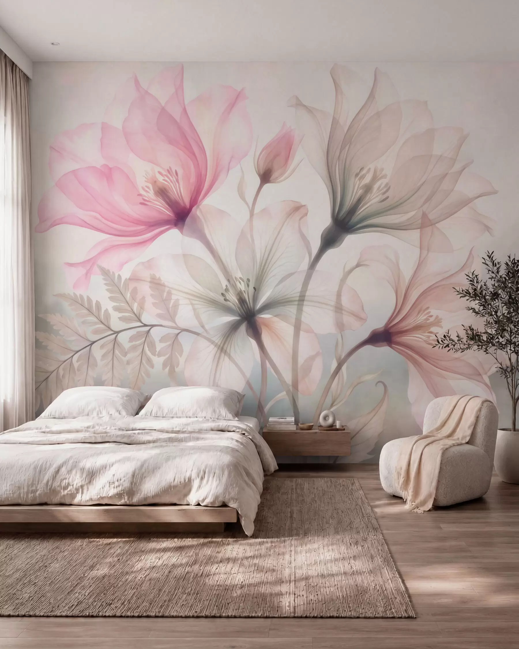 wall murals Magnolija u akvarelu w10009