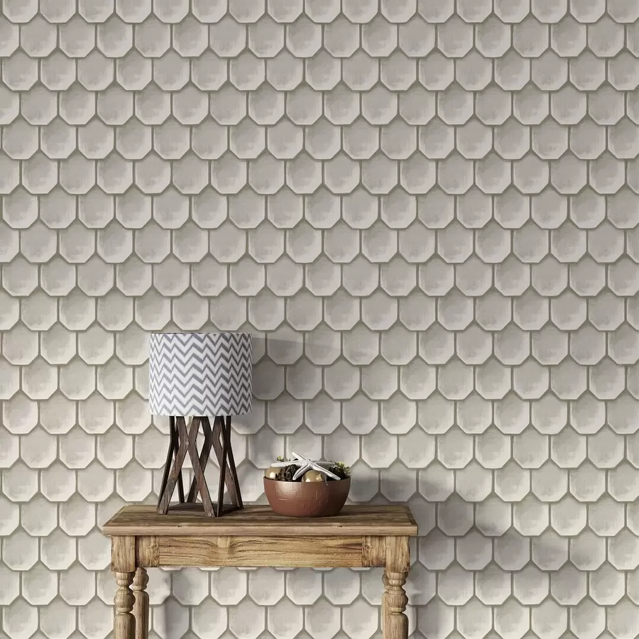 wall murals Светли узорак са редовима осмоугаоних плочица a01260