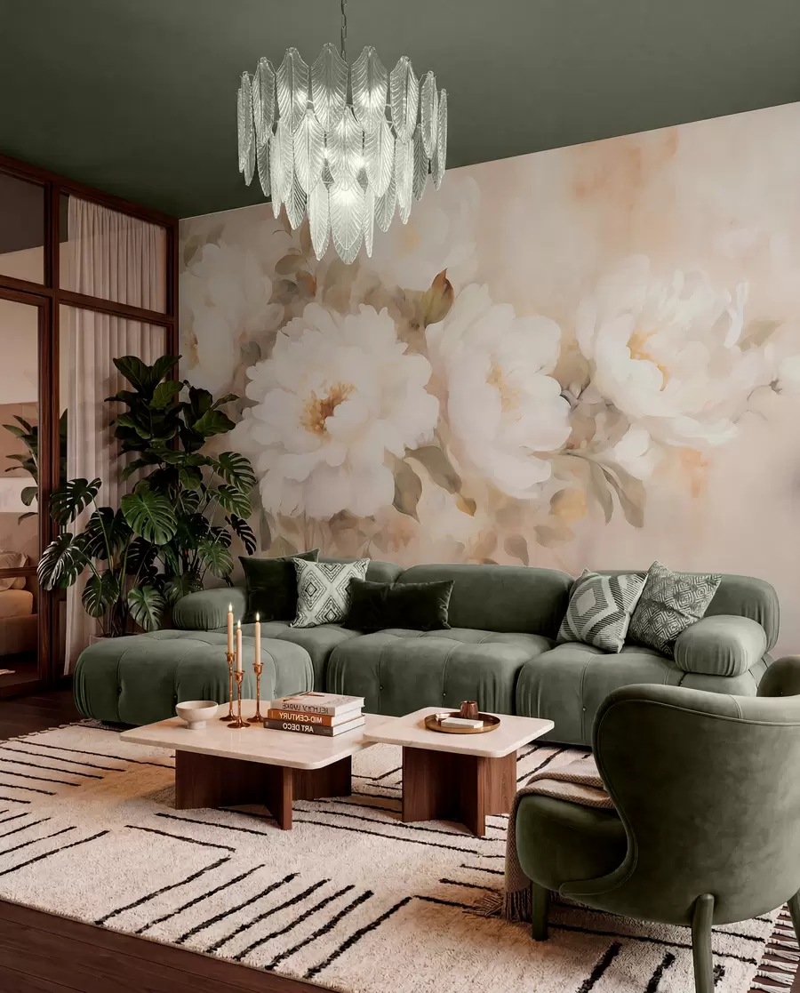 wall murals Божури у винтаге стилу w05835