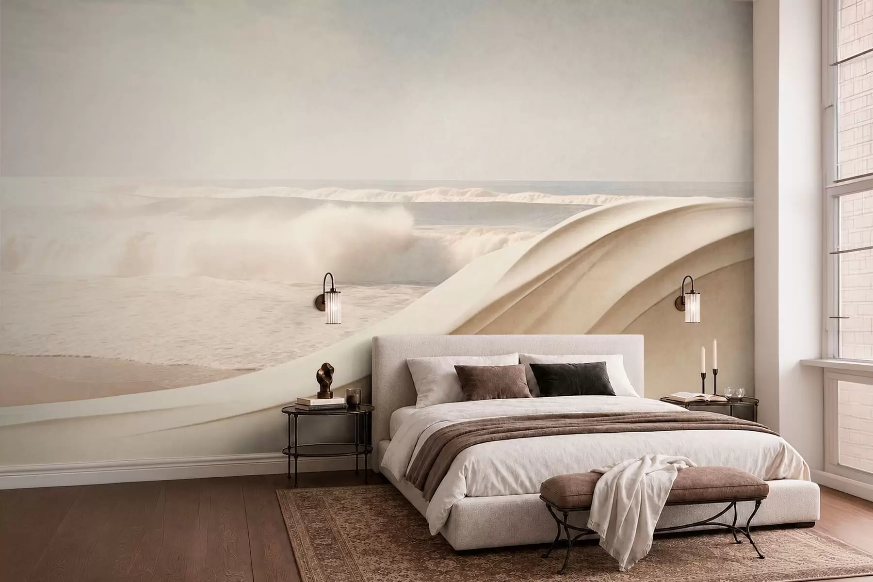 wall murals Океански таласи међу текућим пешчаним облицима w05895