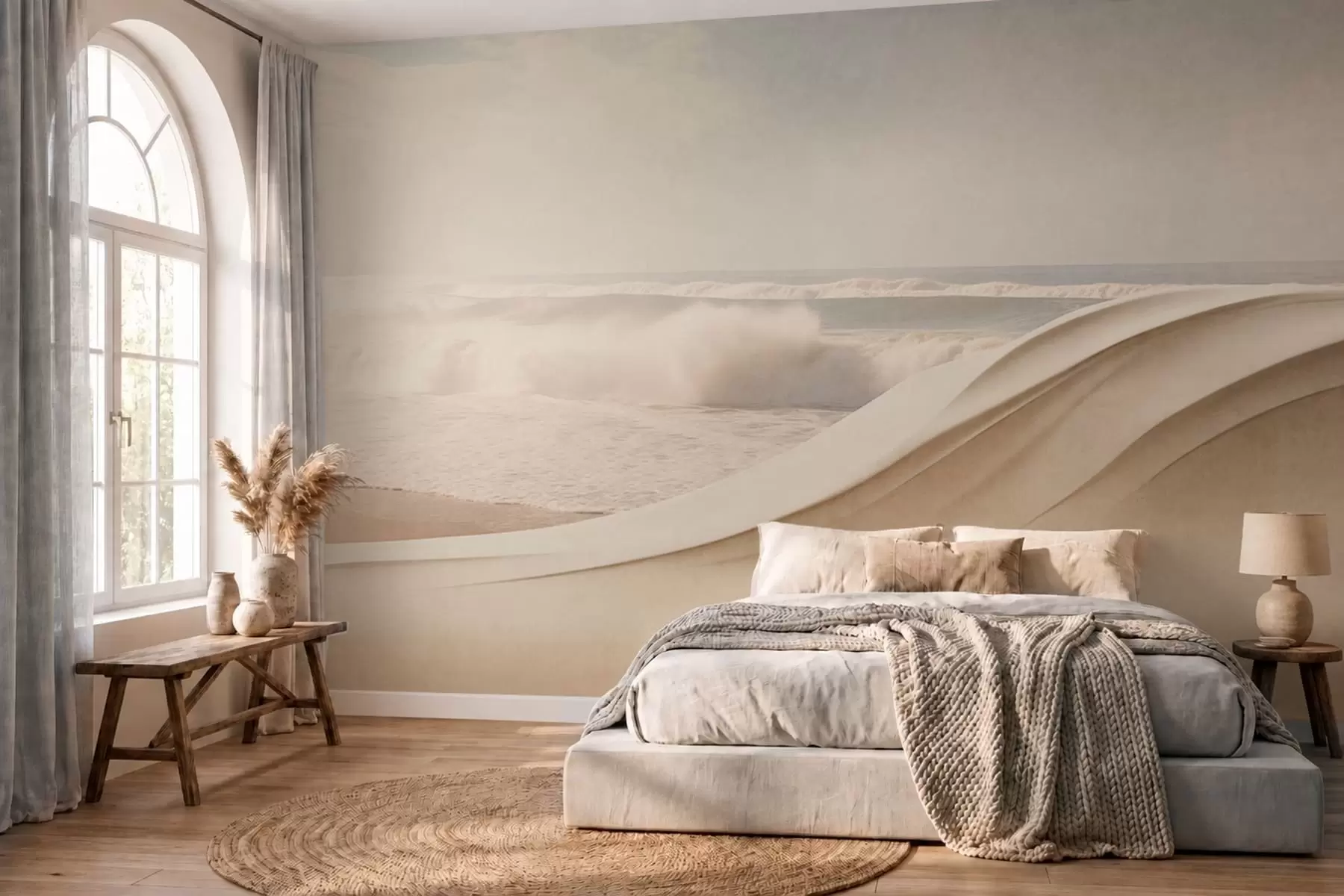 wall murals Океански таласи међу текућим пешчаним облицима w05895