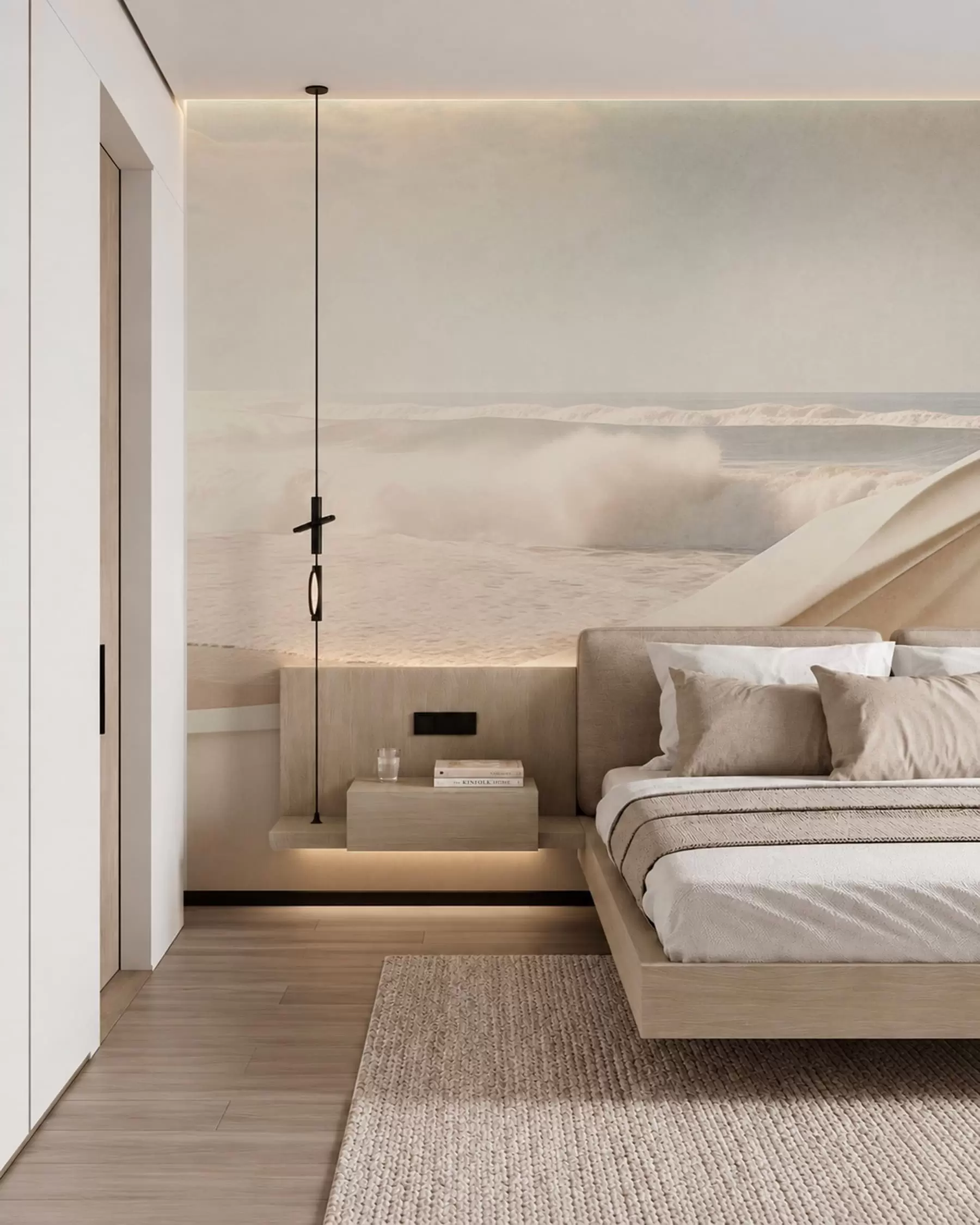 wall murals Океански таласи међу текућим пешчаним облицима w05895