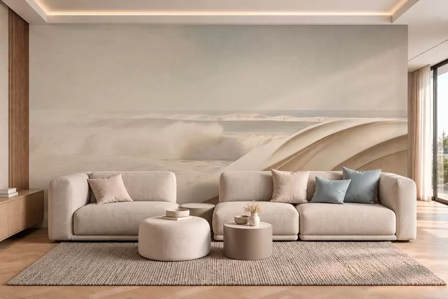 wall murals Океански таласи међу текућим пешчаним облицима w05895