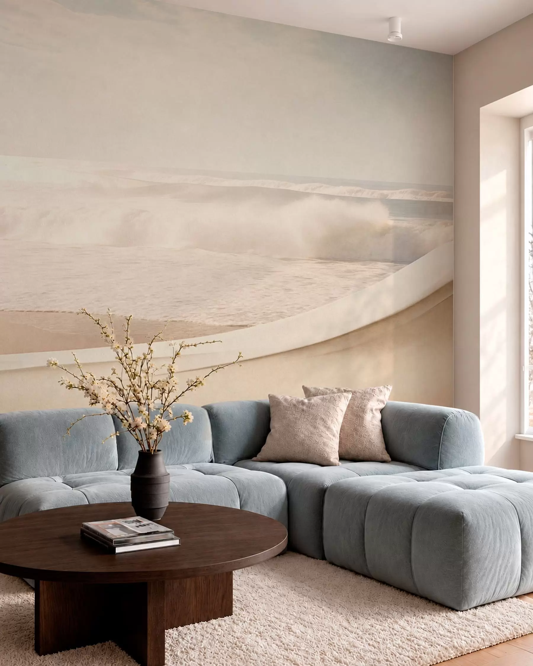 wall murals Океански таласи међу текућим пешчаним облицима w05895