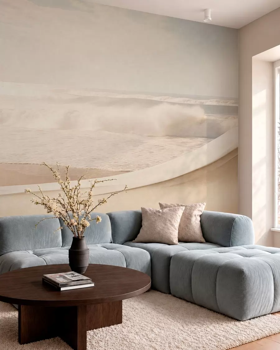 wall murals Океански таласи међу текућим пешчаним облицима w05895