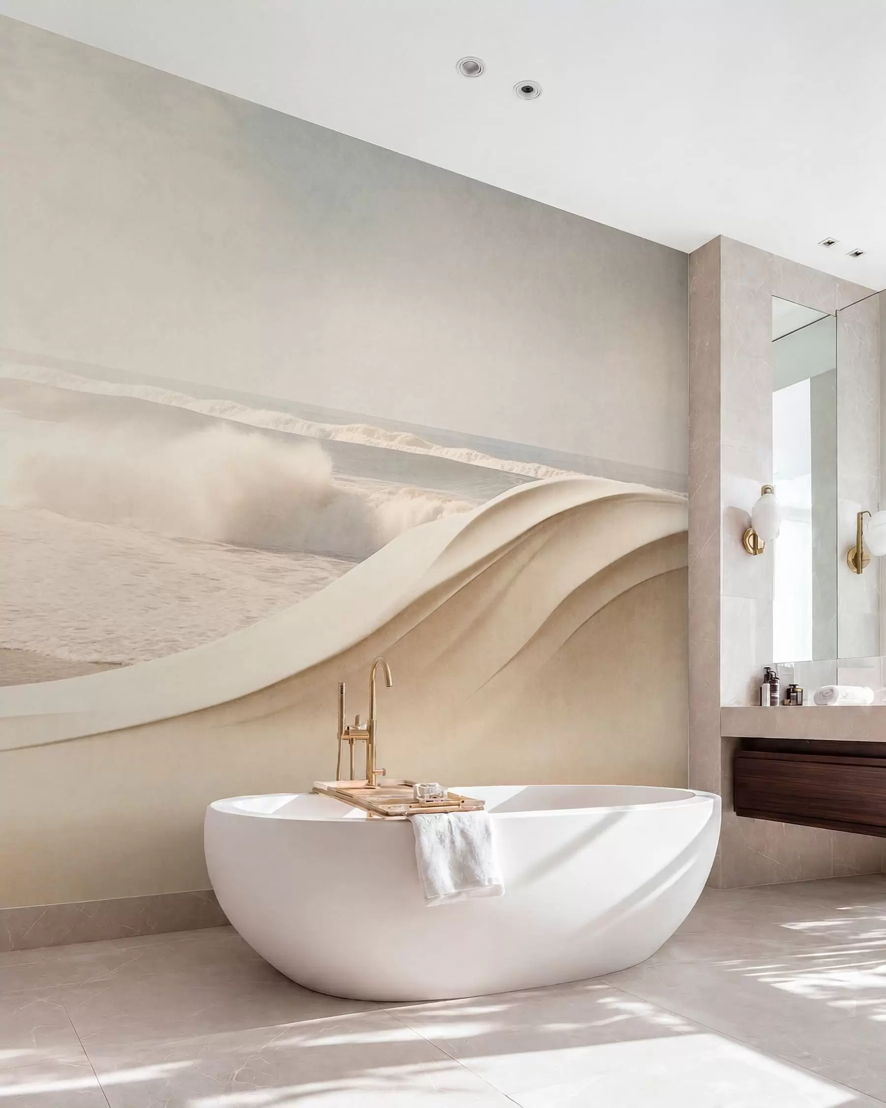 wall murals Океански таласи међу текућим пешчаним облицима w05895