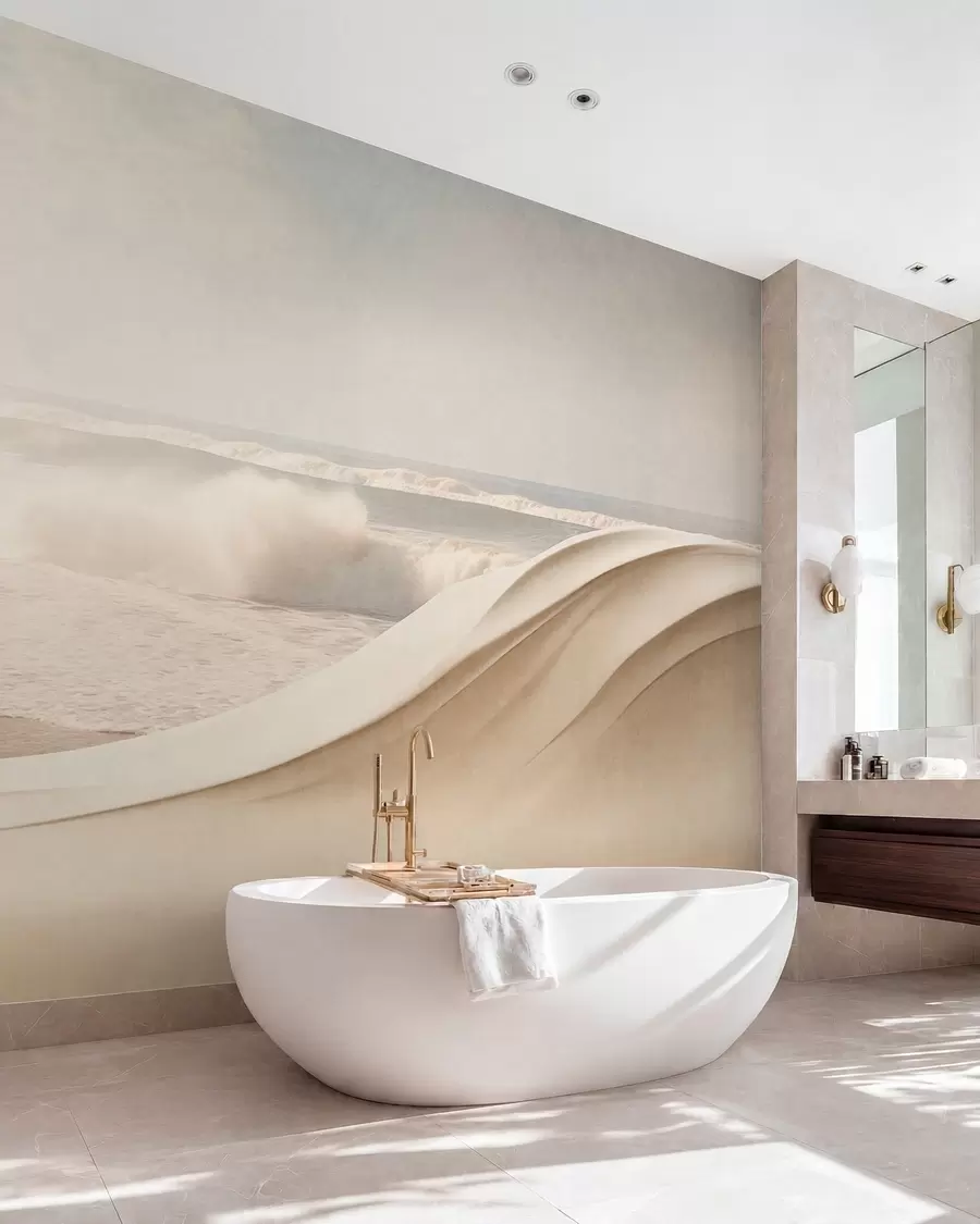 wall murals Океански таласи међу текућим пешчаним облицима w05895