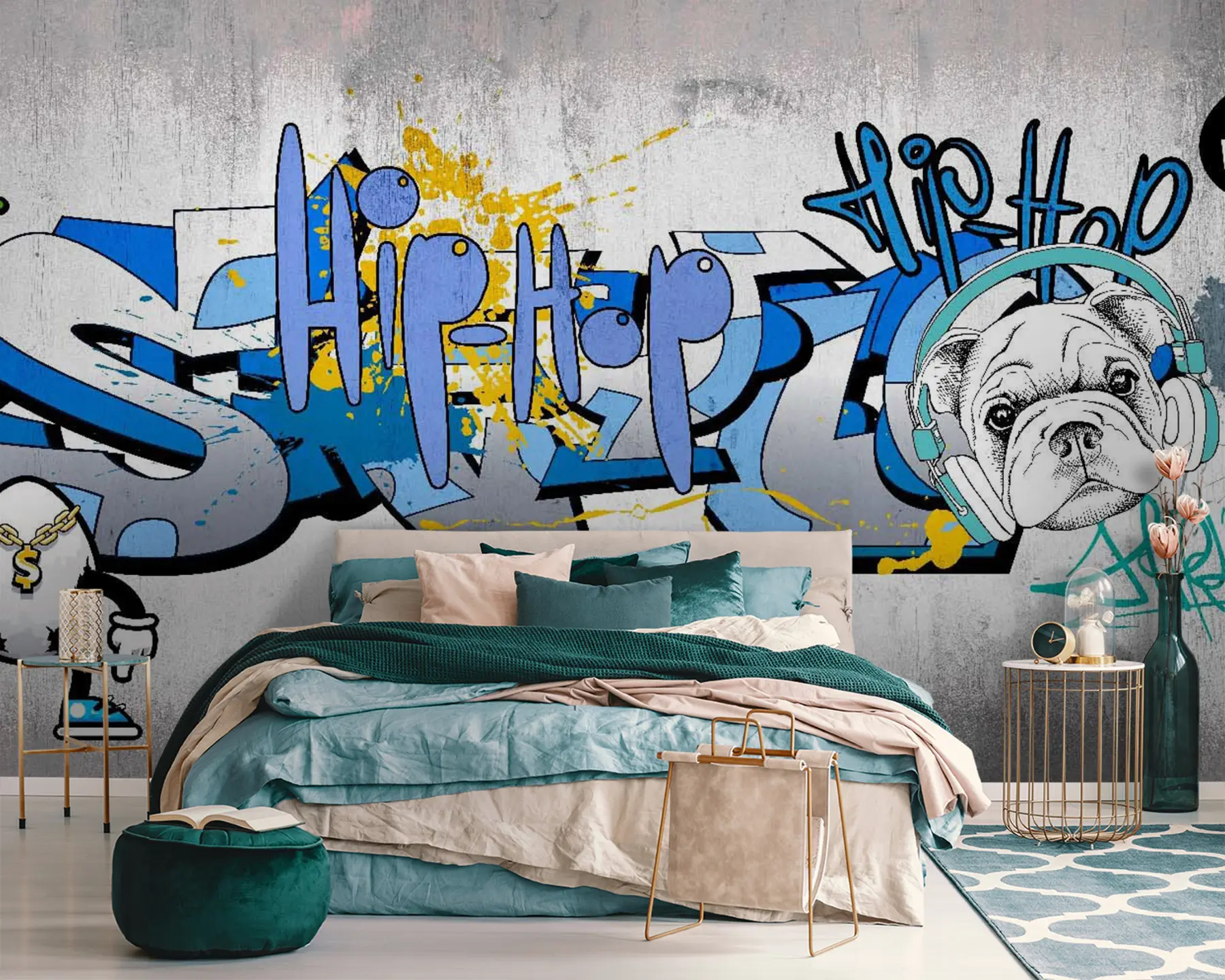 wall murals Плава, азурна и уметност u35405