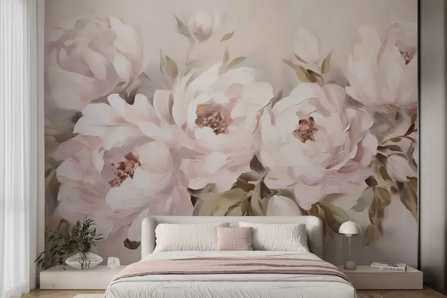 wall murals Апстрактни божури, имитација сликарства w05901