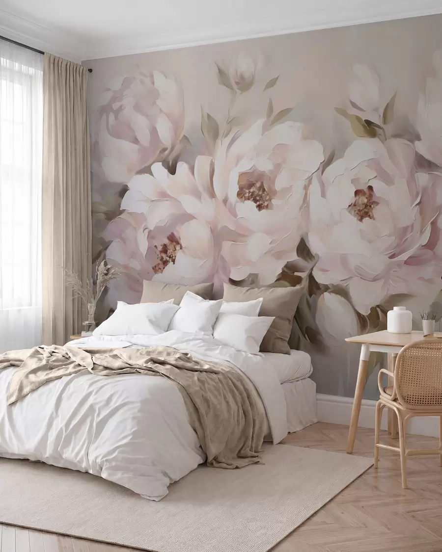 wall murals Апстрактни божури, имитација сликарства w05901
