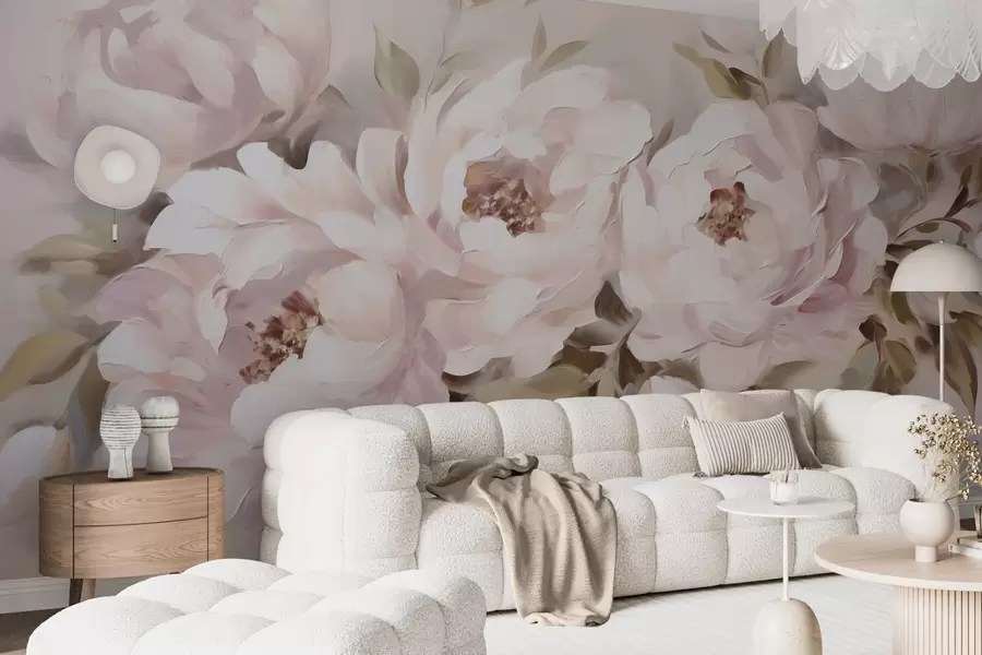 wall murals Апстрактни божури, имитација сликарства w05901