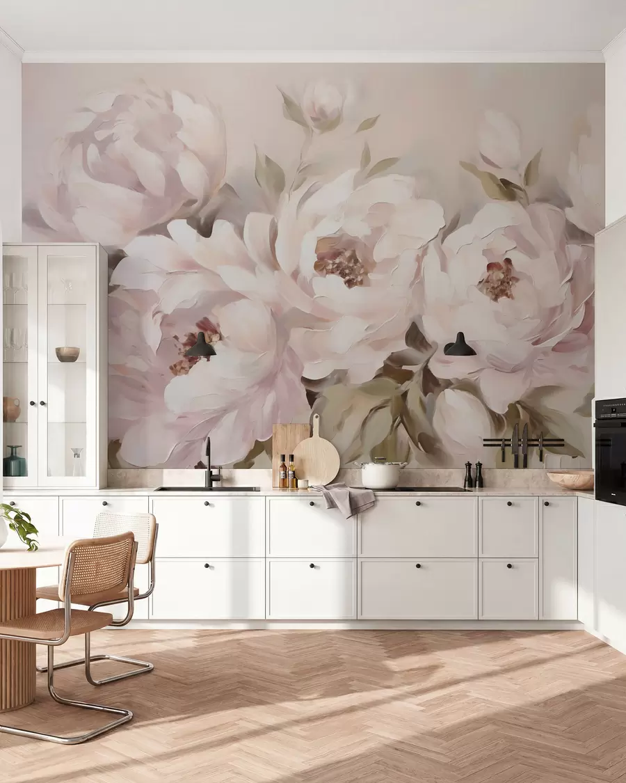 wall murals Апстрактни божури, имитација сликарства w05901
