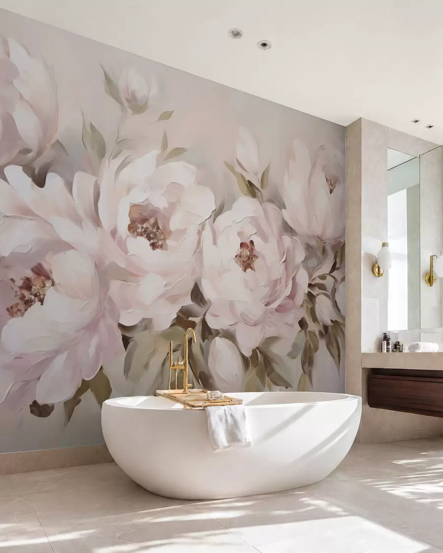 wall murals Апстрактни божури, имитација сликарства w05901