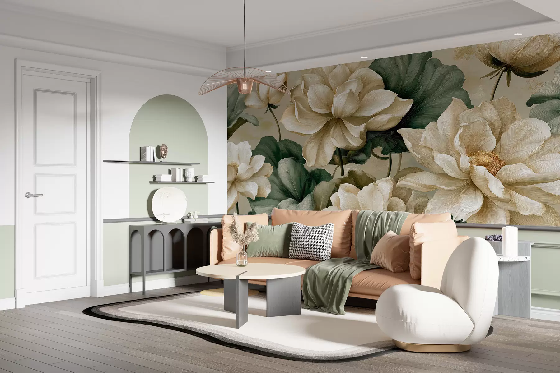 wall murals Цветови и листови лотоса w05746