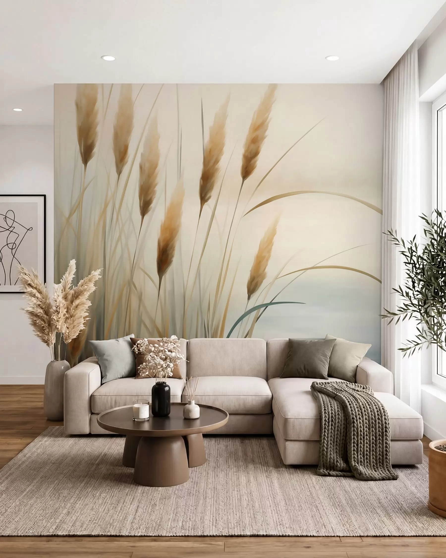wall murals Апстрактна трска, имитација сликарства w05902