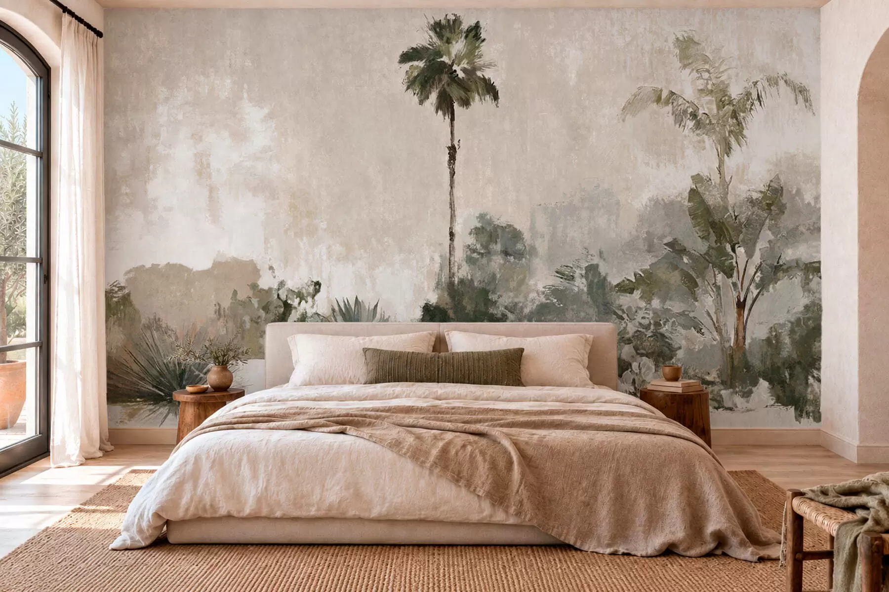 wall murals Палме и тропска вегетација у пригушеним тоновима w05921