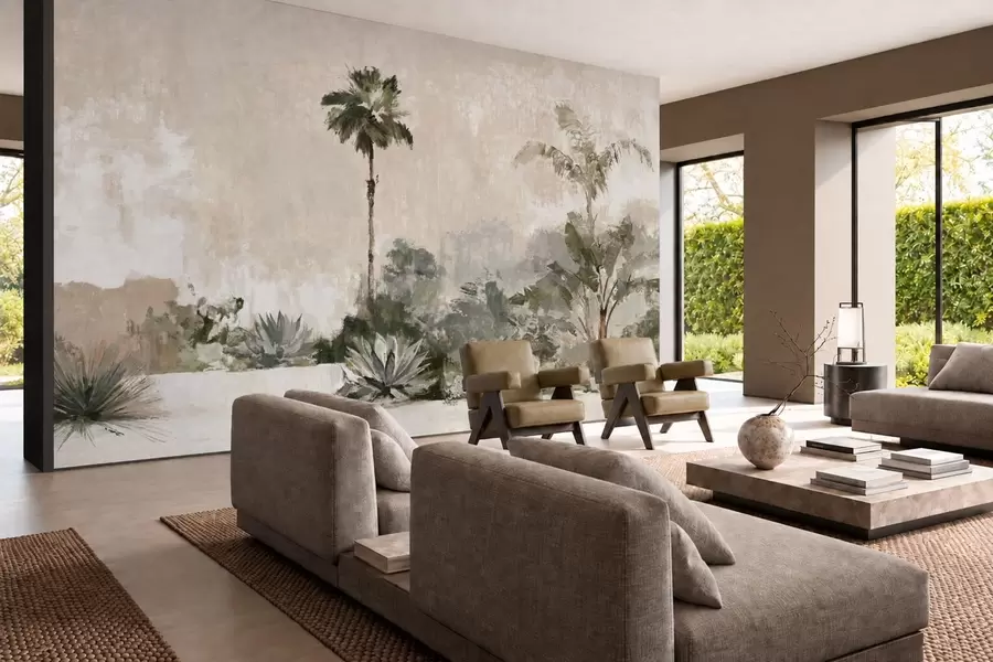 wall murals Палме и тропска вегетација у пригушеним тоновима w05921