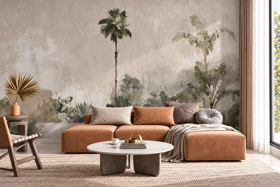 wall murals Палме и тропска вегетација у пригушеним тоновима w05921