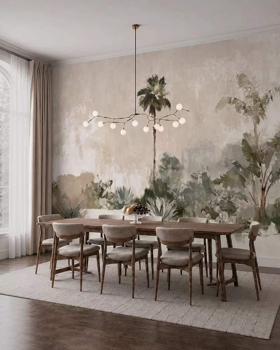 wall murals Палме и тропска вегетација у пригушеним тоновима w05921