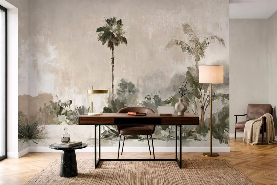 wall murals Палме и тропска вегетација у пригушеним тоновима w05921