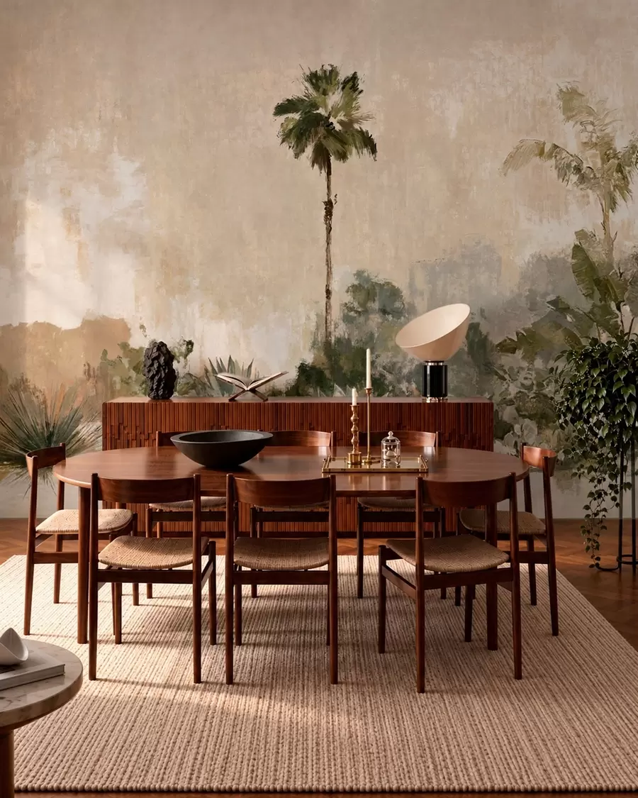 wall murals Тропска башта са палмама и великим листовима w05921v1