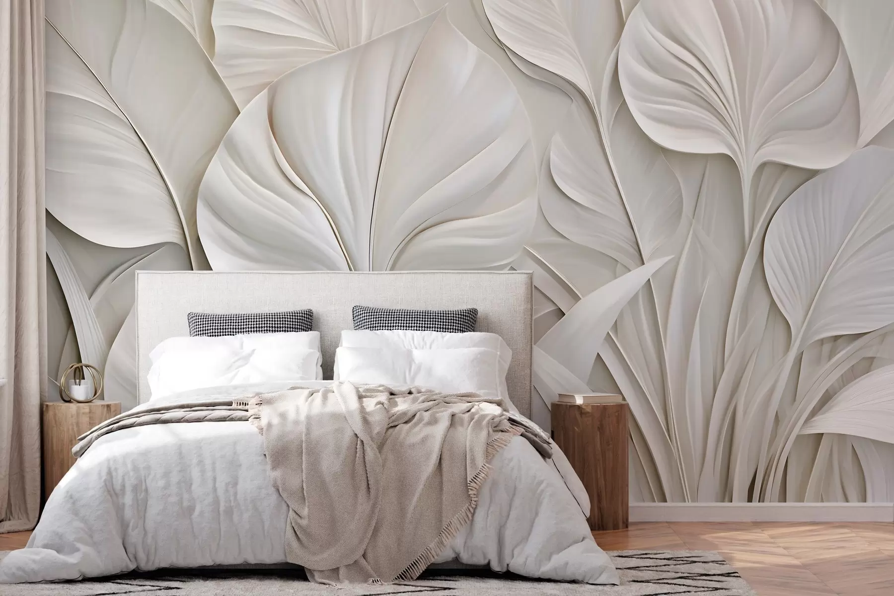 wall murals Велики листови у стилу барељефа w10074