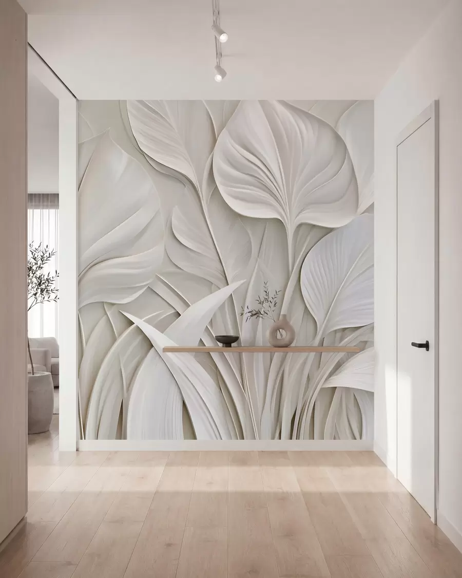 wall murals Велики листови у стилу барељефа w10074