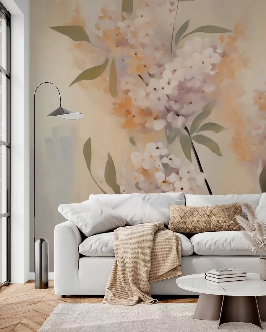 wall murals Апстрактне гране са цвећем w05872