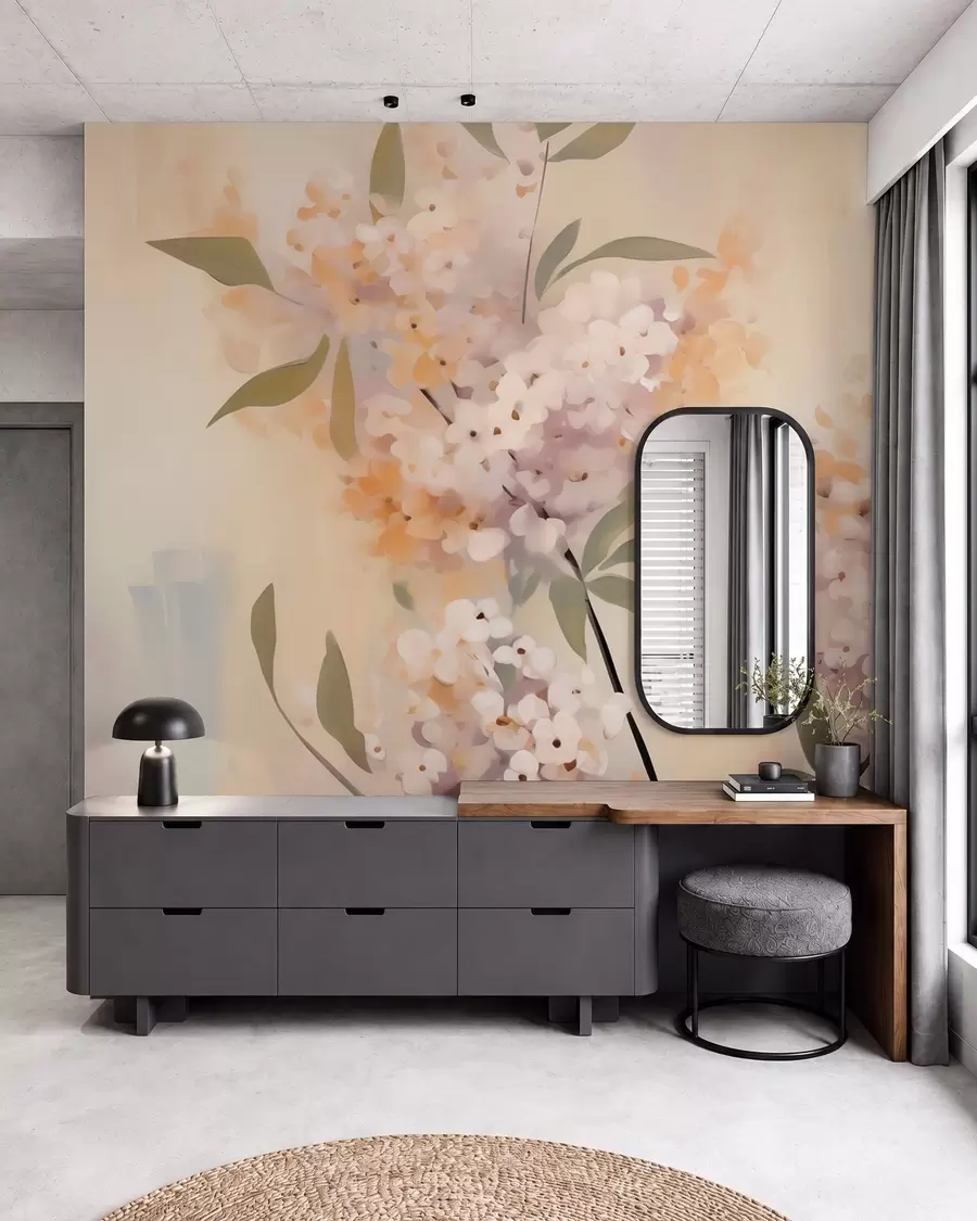 wall murals Апстрактне гране са цвећем w05872