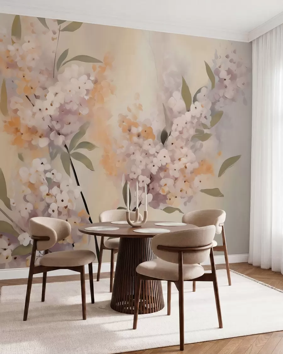wall murals Апстрактне гране са цвећем w05872