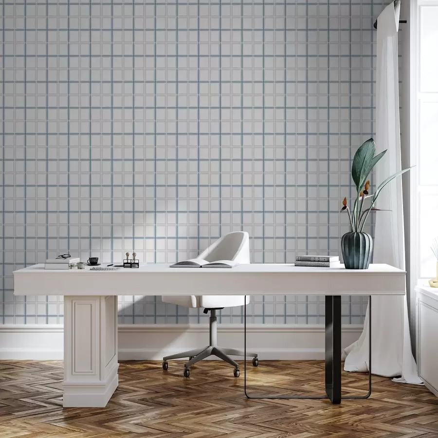 wall murals Картонски узорак са плавим и ружичастим линијама a01267v6