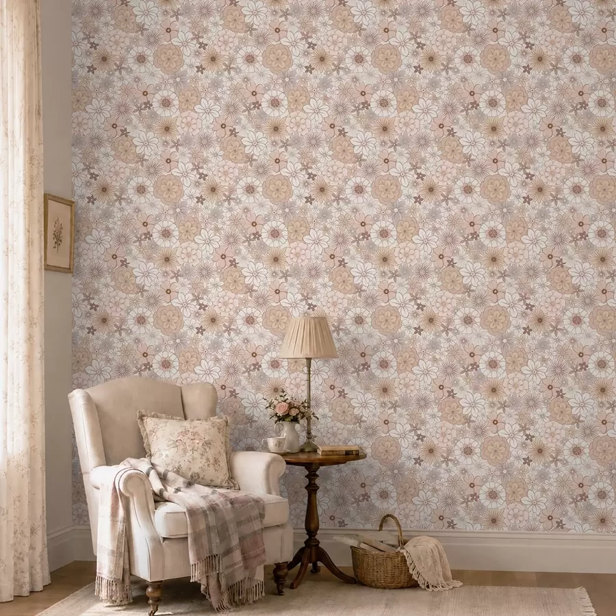 wall murals Густи цветни узорак у меким пастелним тоновима a01269