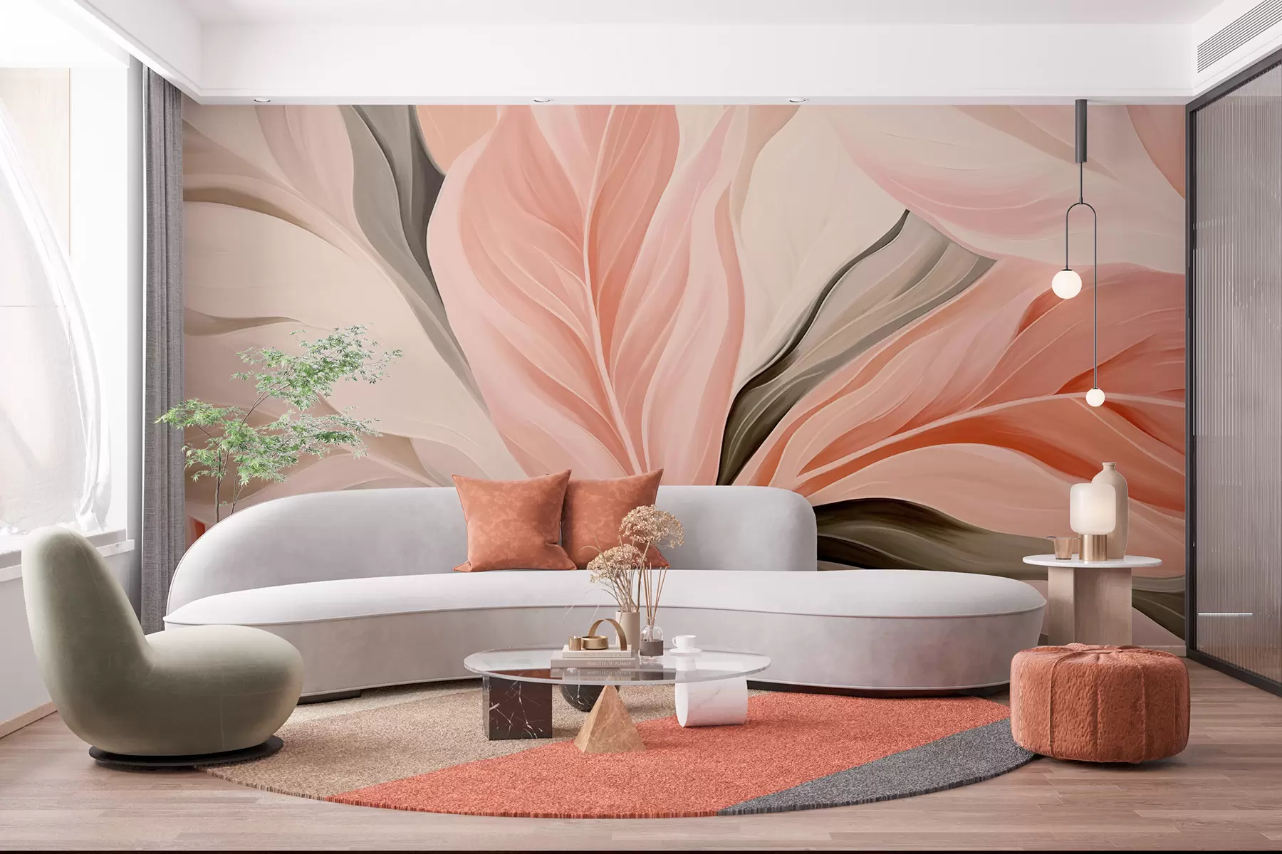 wall murals Оштро, апстрактно лишће w05915