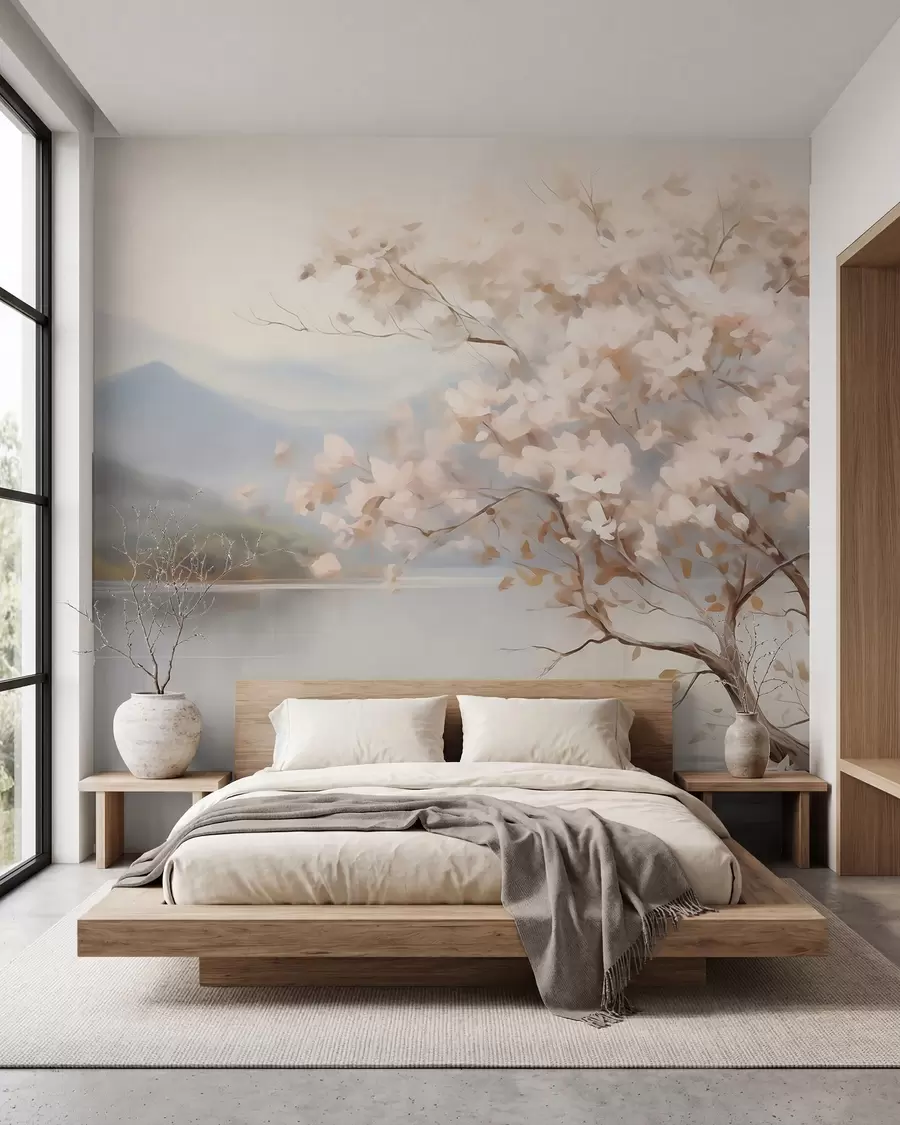 wall murals Пејзаж са дрветом, имитација слике w05950