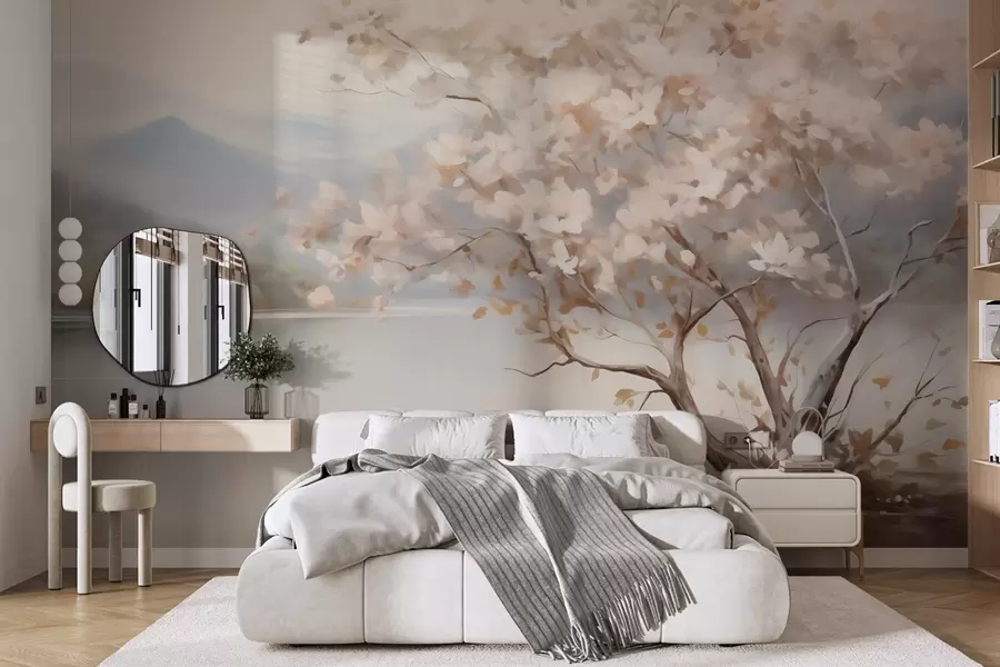 wall murals Пејзаж са дрветом, имитација слике w05950